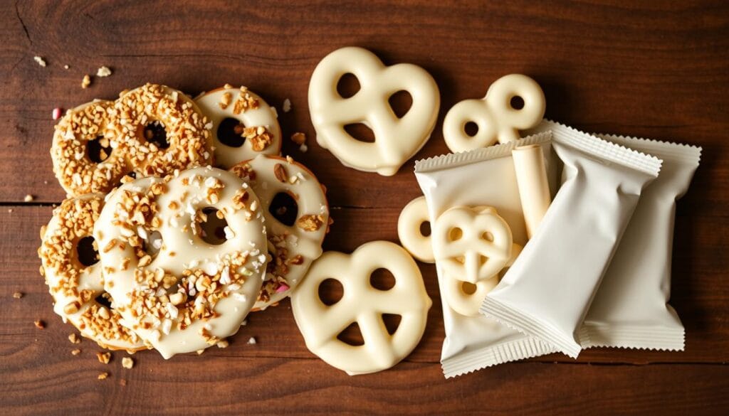 Artisanal White Chocolate Pretzels Comparison