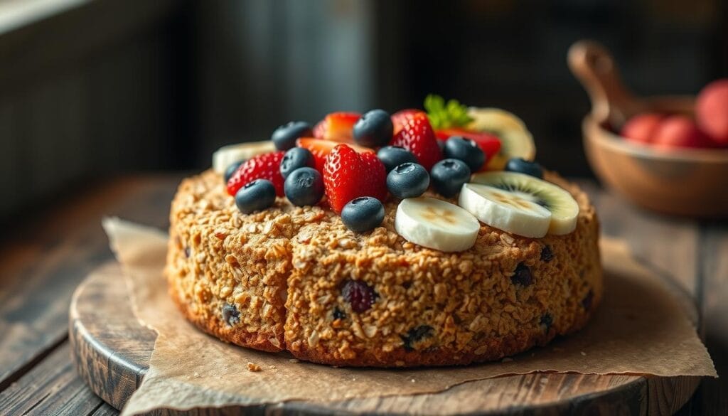 Oatmeal Cake with Fresh Fruits